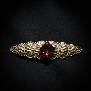 VINTAGE CZECHOSLOVAKIAN Art Deco Black & Clear Rhinestone Statement Brooch